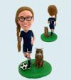 Custom Female Football Bobblehead With Pet
