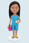 Personalized Little Girl Bobblehead With Bucket
