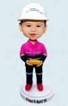Personalized Bobblehead Little Girl Fireman With Gold
