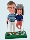 Custom Couple Bobbleheads Figurines Anniversary Gifts For Golfer