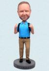 Custom Bobbleheads Personalized Bobbleheads Office Man Backpack