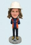 Custom Bobblehead Female Construction Worker
