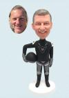 Custom bobblehead racer motorcyclist with helmet for dad