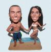 Custom Couple Bobbleheads Figurines Sea Beach