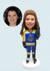 Custom Bobbleheads Ice Hockey Player Female Player Bobblehead