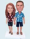 Personalised Couple Bobbleheads Hawai Anniversary Bobbleheads