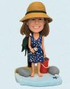Personalized Female Bobblehead Sea Beach