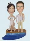 Custom Wedding Bobbleheads Beach bobbleheads cake toppers