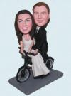 Custom Wedding Bobbleheads Cake toppers Bicycle themed Wedding