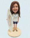 Custom Bobbleheads Female Surfing