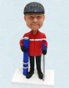 Custom Bobblehead Skier Man
