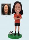 Personalised Bobbleheads Female Football Player