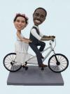 Custom wedding bobblehead with tandem bicycle