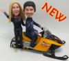 Custom Couple Bobbleheads Snowmobile Couple Figurines