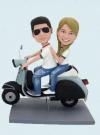 Custom wedding bobbleheads with scooter