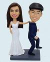 Custom Wedding Bobbleheads Bride Grab Groom