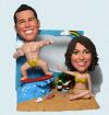 Custom Couple Bobbleheads Summer Holiday