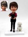 Custom hairdresser bobblehead with dog