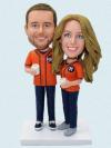 Custom Couple Bobbleheads Baseball Fans Bobbleheads Figurines