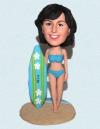 Custom Bobbleheads Female Surfing