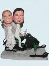 Snowmobile wedding bobbleheads
