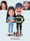 Personalized Bobblehead Wedding For Nurse and Firefighter